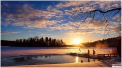 Talviuintia saunan kanssa Tohloppijärvellä