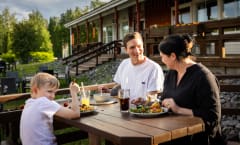 Family dining on the terrace