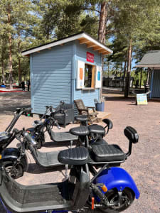 Electric scooters at Yyteri Resort & Camping