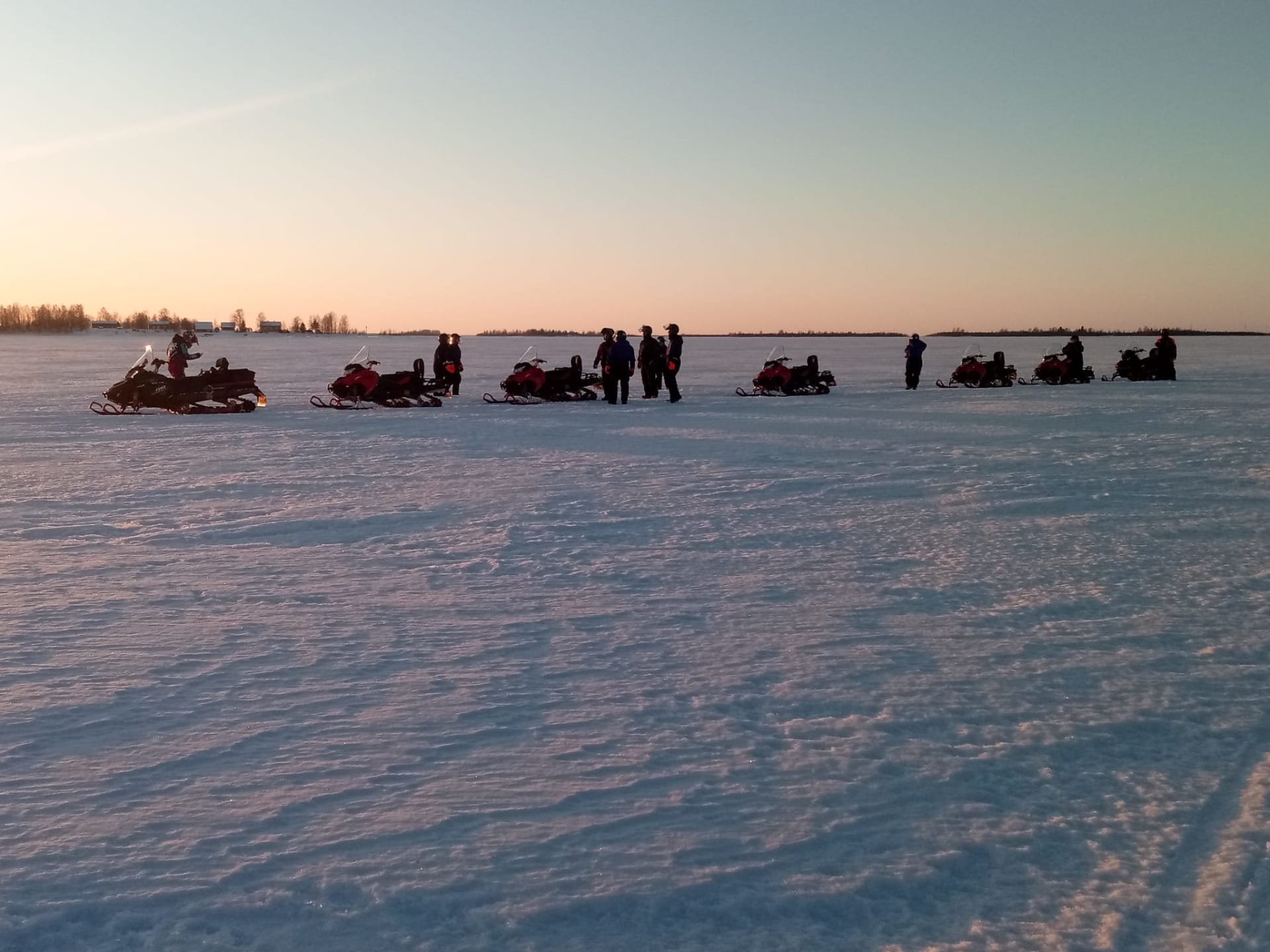 Snowmobiles on ice