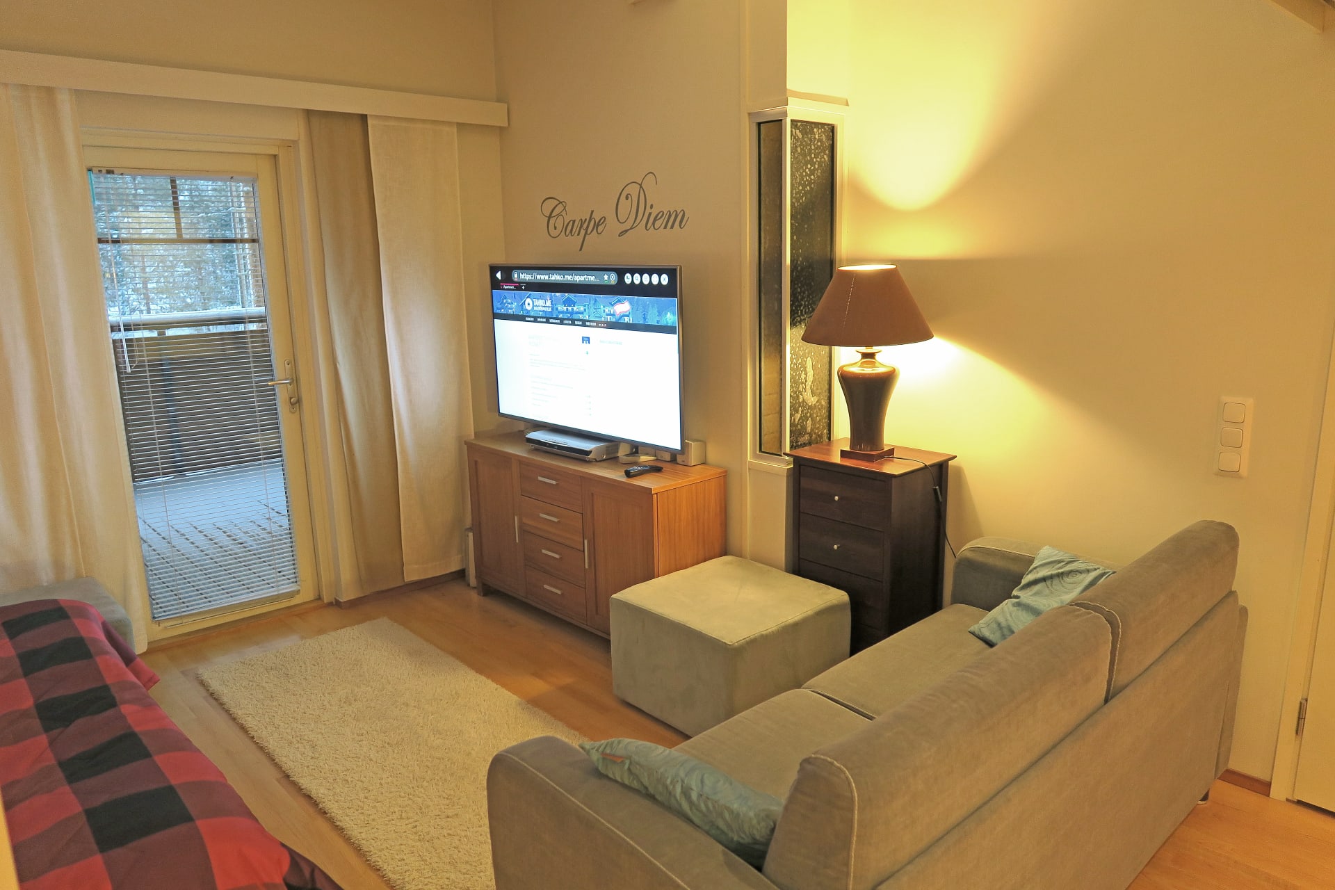 Living room at studio apartment