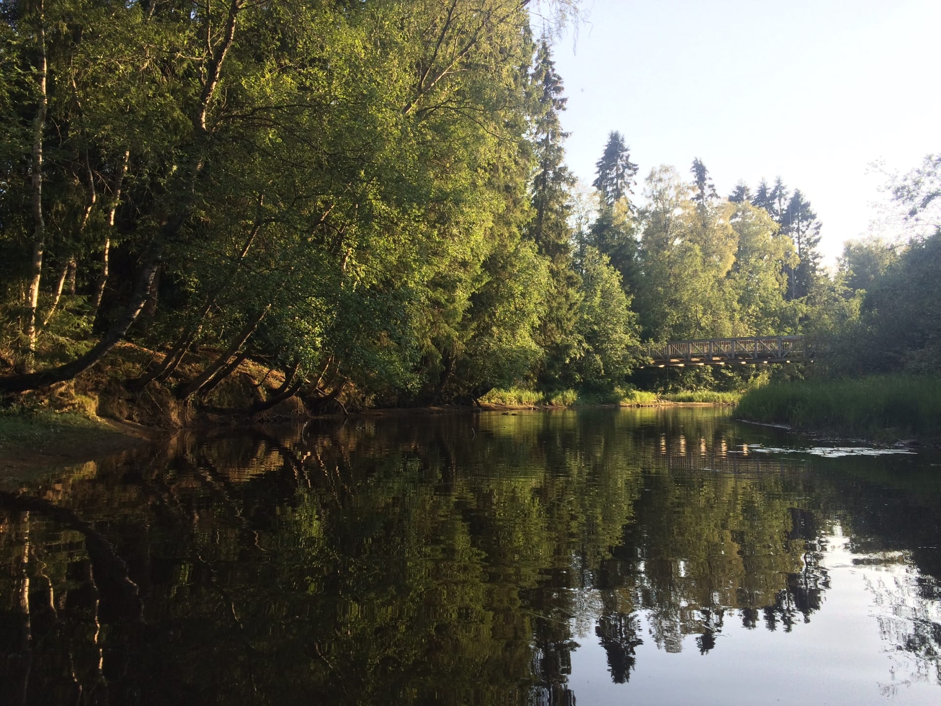 Mustasalmi stream flows through the Hietasaari island.