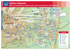 Ollukan mökkialueen kartta © Syötteen keskusvaraamo Ollukan mökkialueen kartta