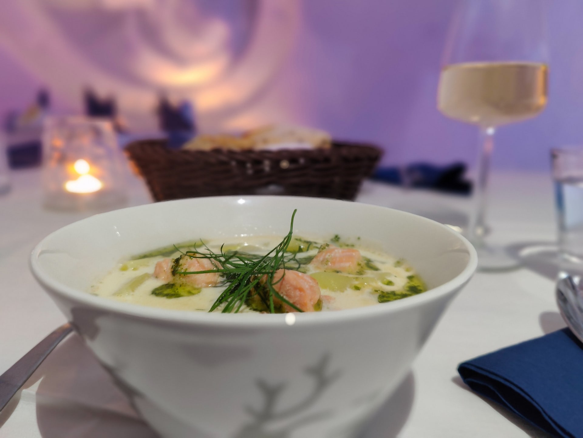 Creamy salmon soup
