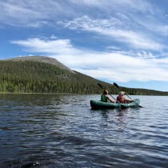 Packrafting on the lake