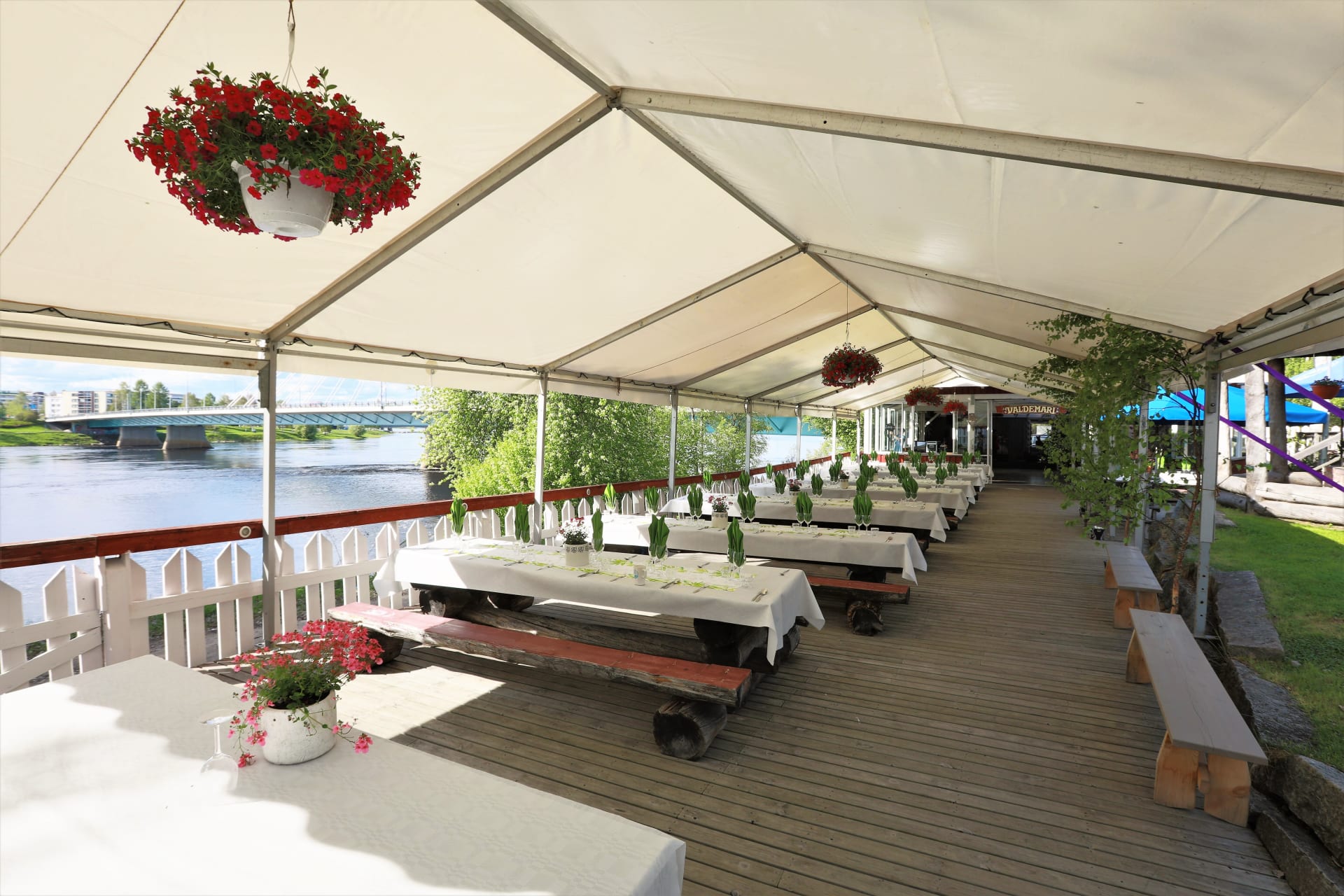 Covered terrace during summer