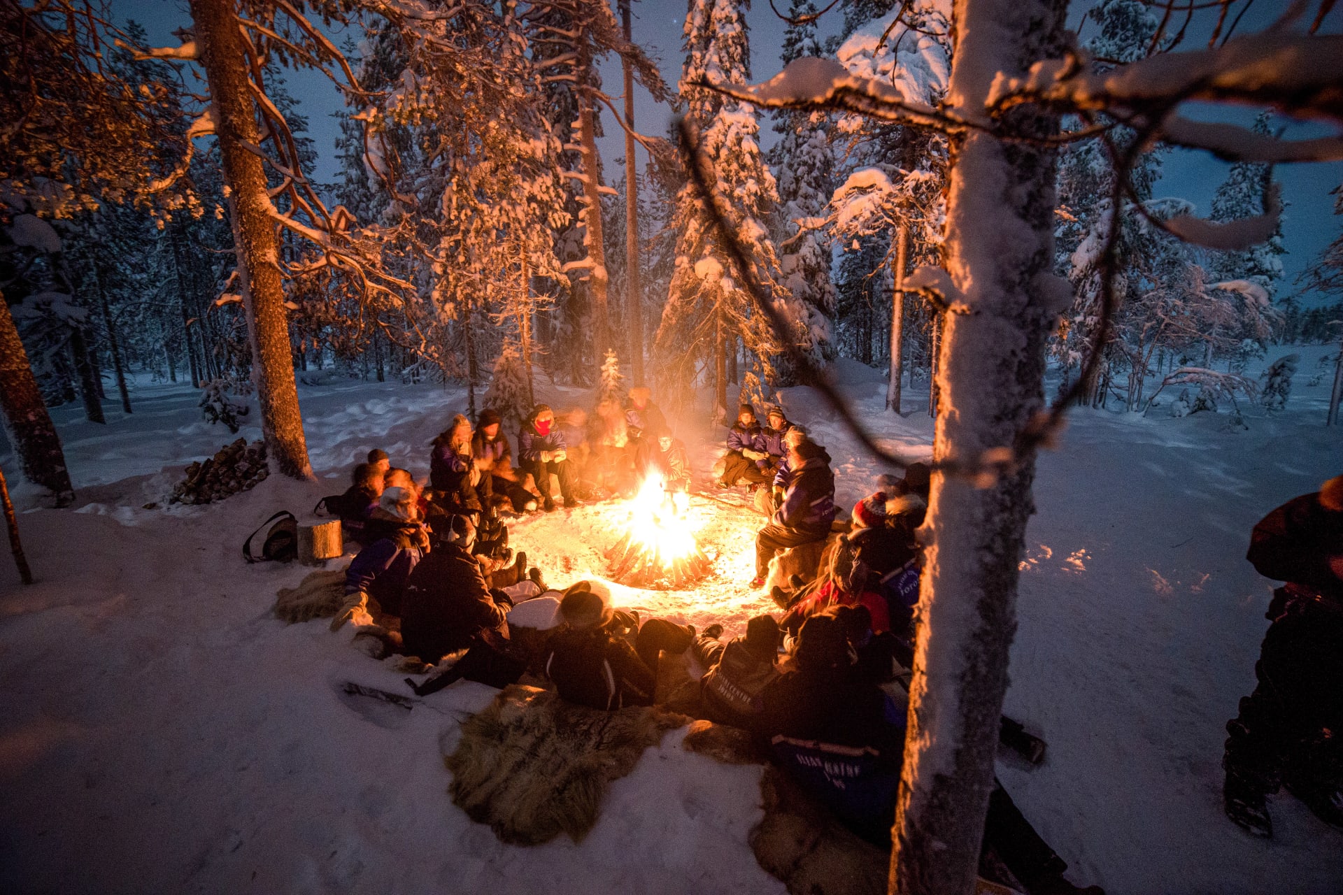 People around the fire