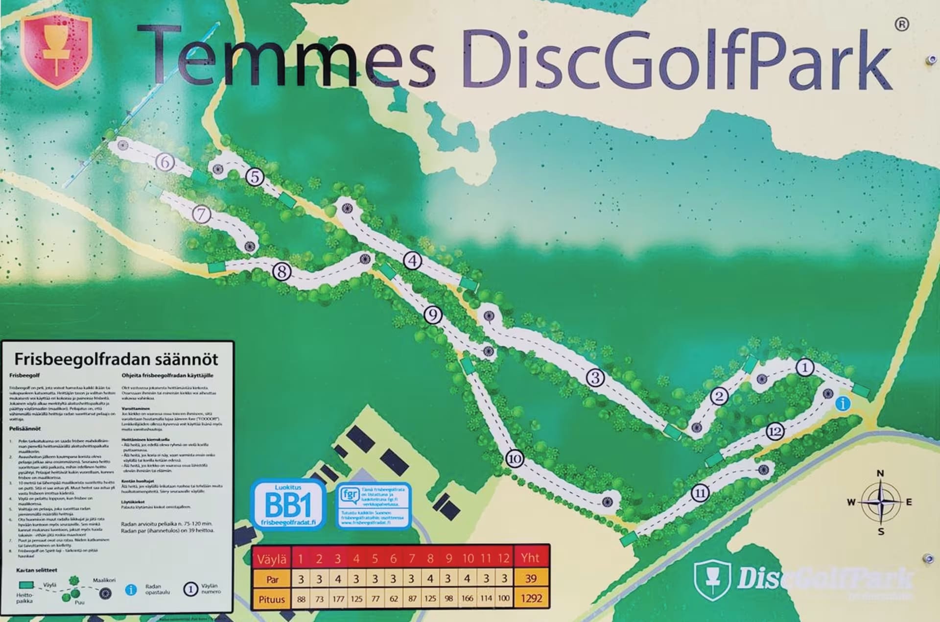 Frisbeegolfradan kartta Frisbeegolfradan kartta