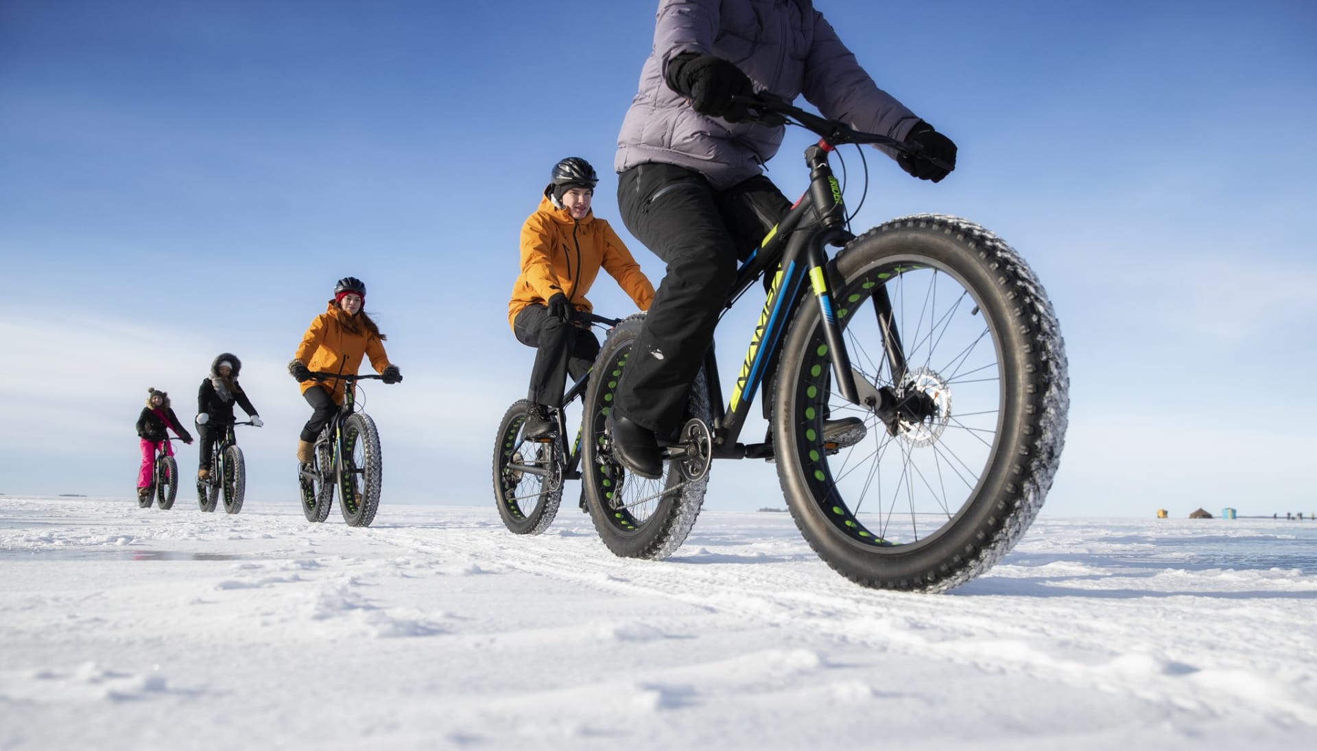 Fat biking on the frozen sea.