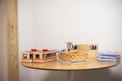 Play are for kids, or additional area for workshops.