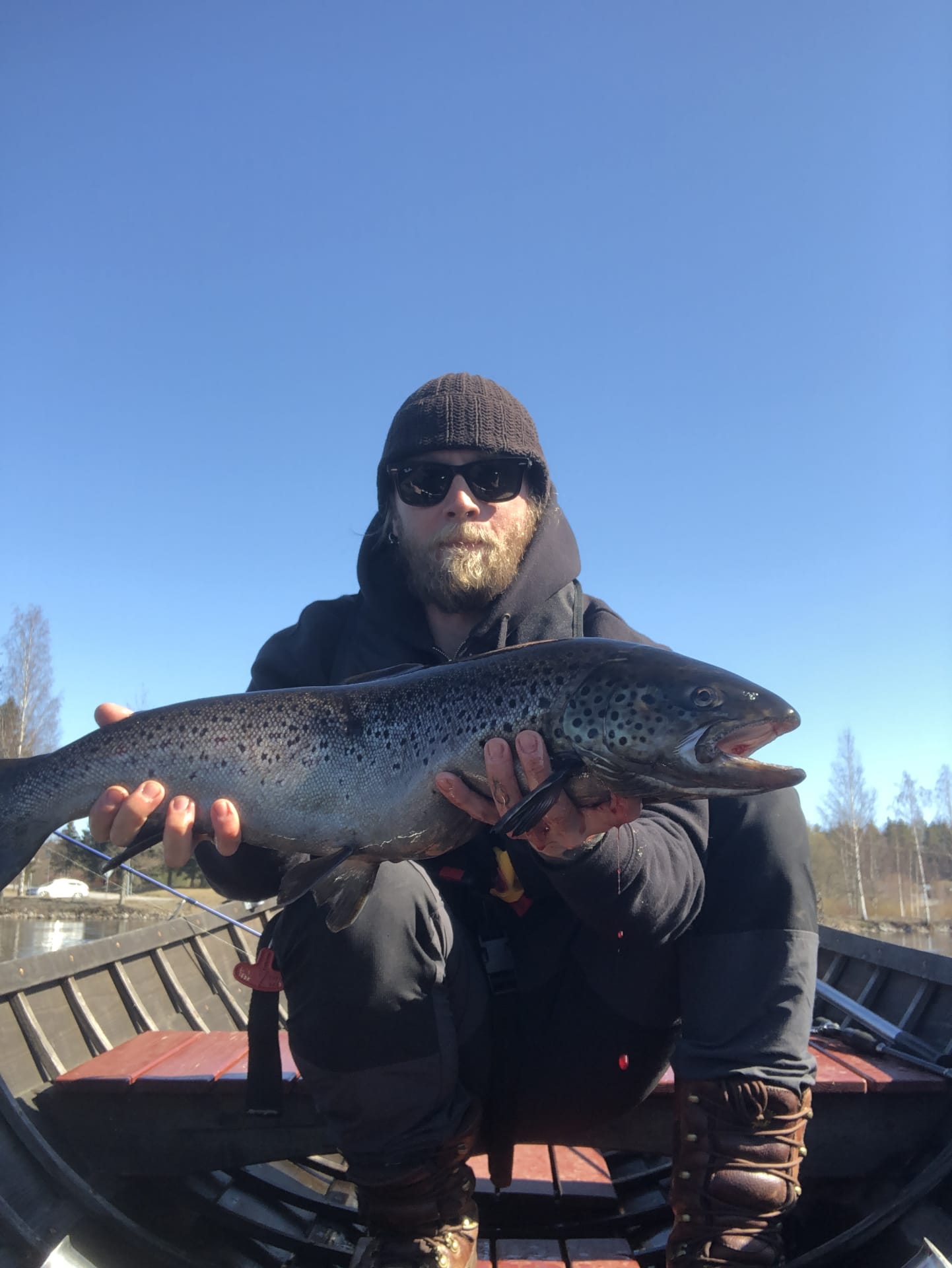 Guide Jere and trout catched with surface lure.