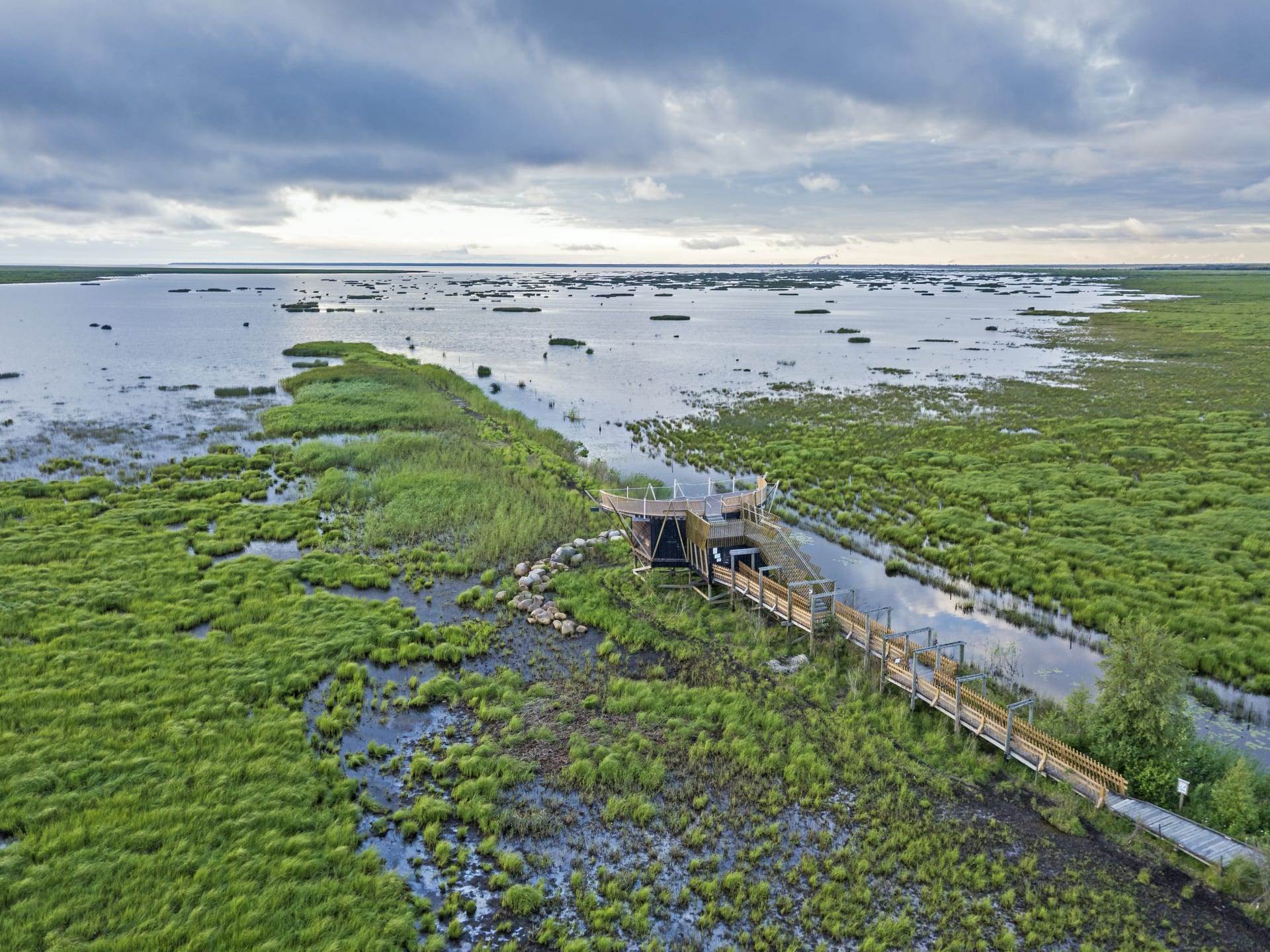 Virkkula Birdwatching tower from bird perspective.