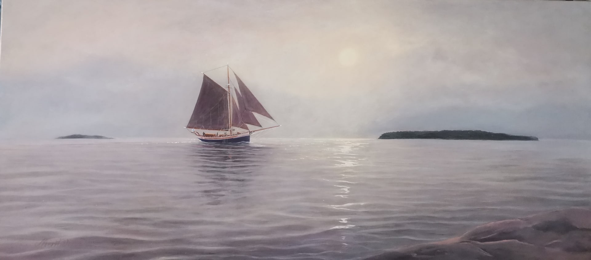Ilta Saaristomerellä, purjelaiva Ingrid