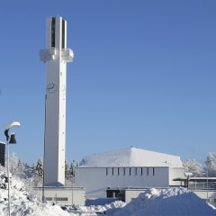 Lakeuden Risti Church in wintertime