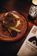 Traditional sautéed reindeer served in the Kota restaurant.