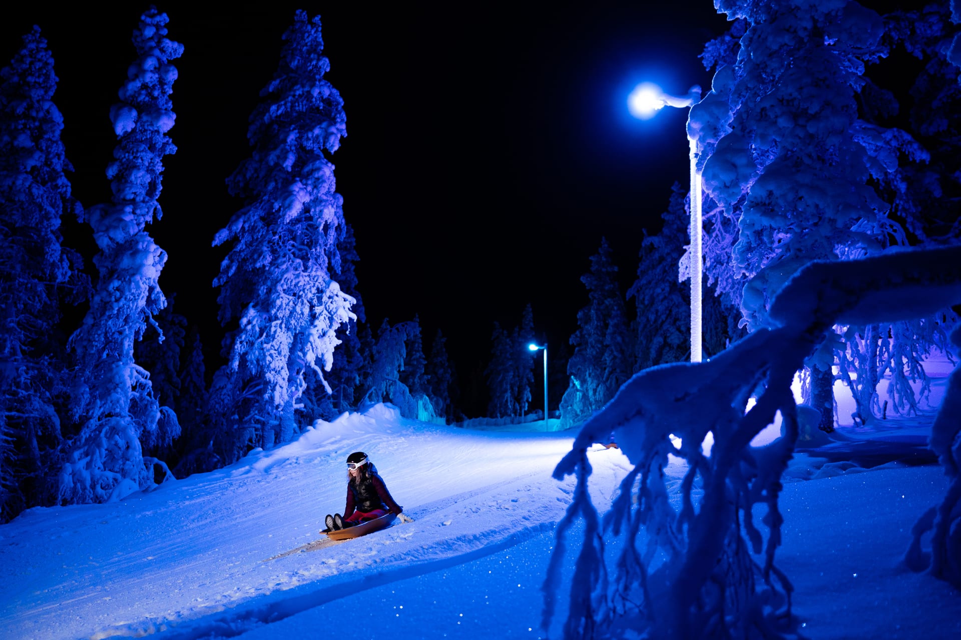Aurora tobogganing | Visit Finland