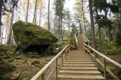 Klaus Kurjen tien varrella olevat Onnenportaat, josta löytyy Sakoisten opastetaulu  - ©