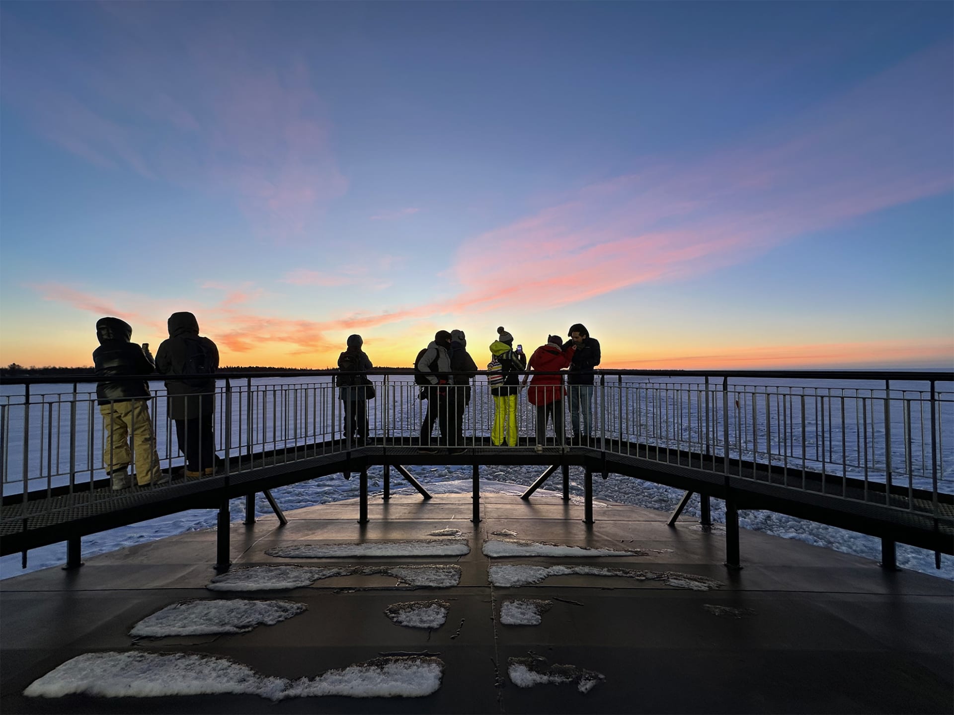 panorama deck with amazing frozen seas view from icebreaker arktis