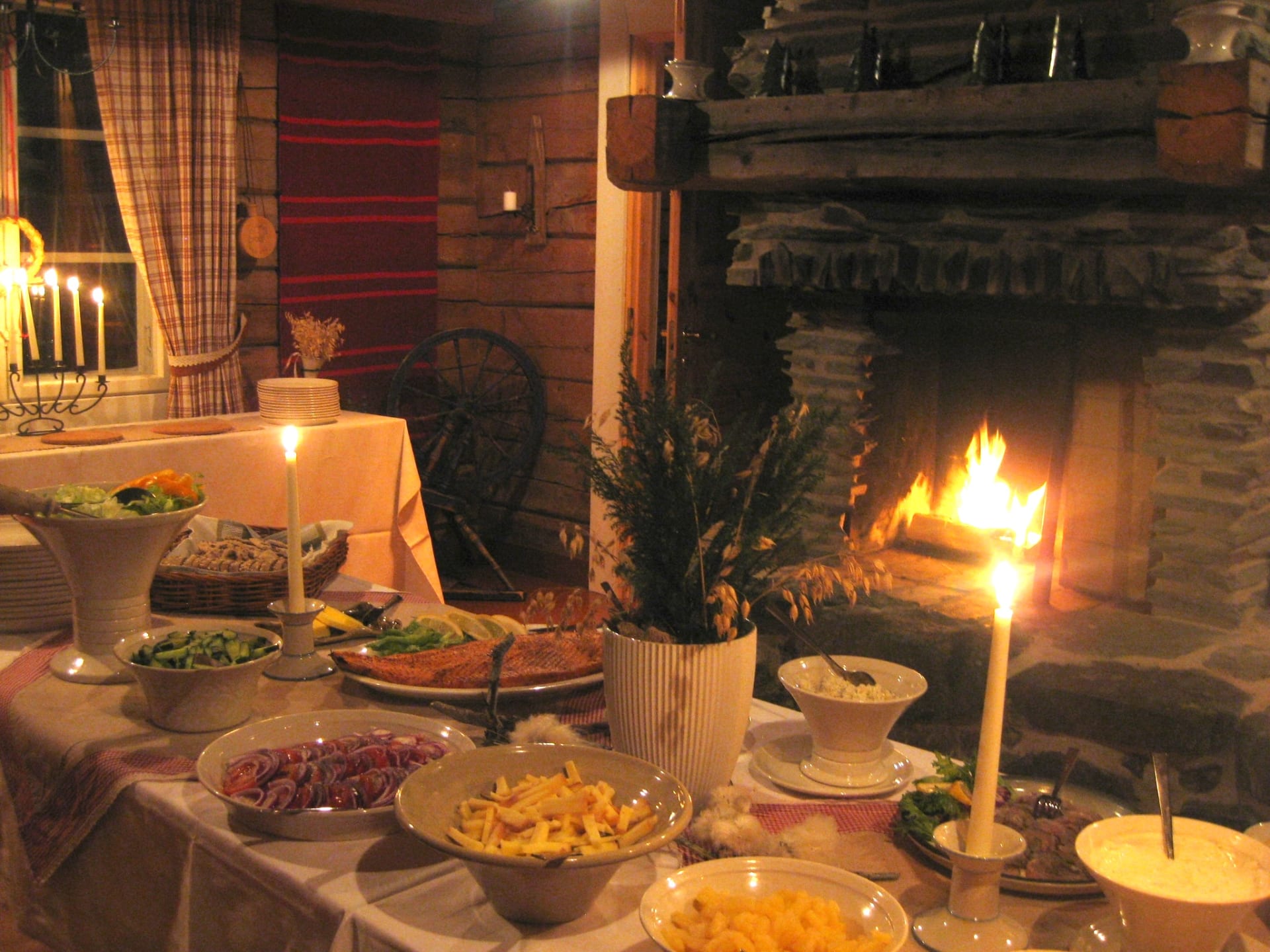 Traditional Christmas table in Kuusamo