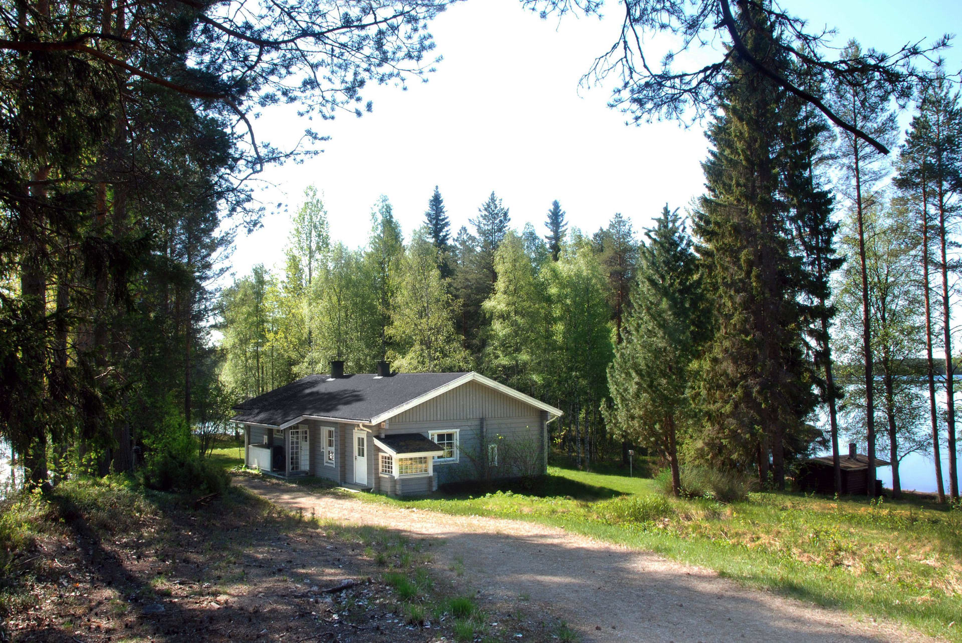 Hiisi Lodge sits on a sunny site.