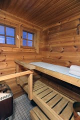 Hiisi lodge indoor electric sauna for healing "löyly".