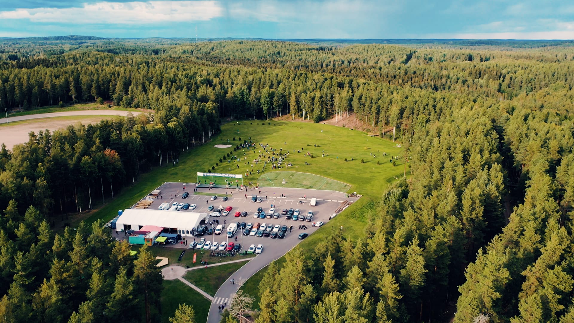 Aerial view of the event center of the Kippis