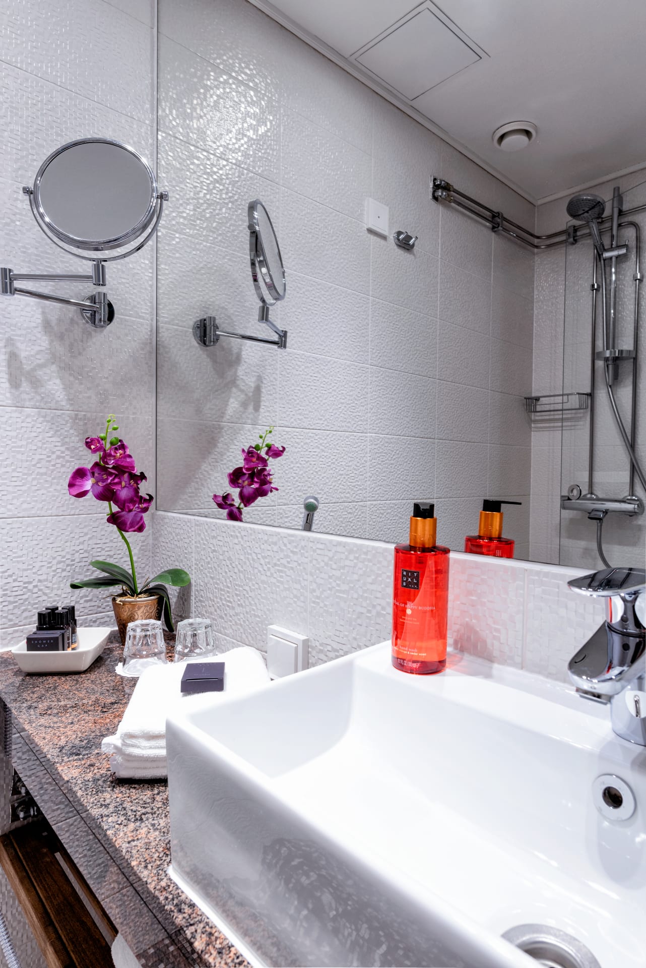 Classic room bathroom with orchid