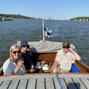 Friends enjoying archipelago near the city of Turku