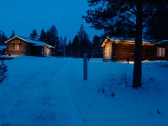 Open-air museum in the polar night time