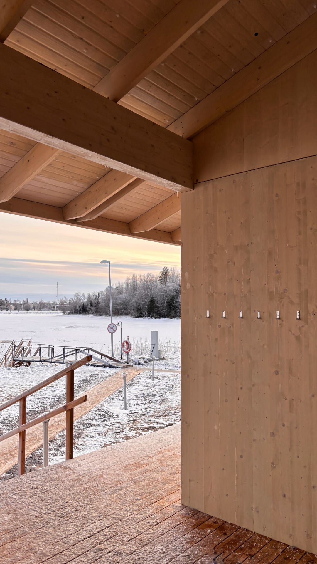 Experience ice swimming in the winter