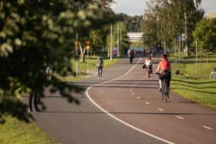 Biker in the biking line.