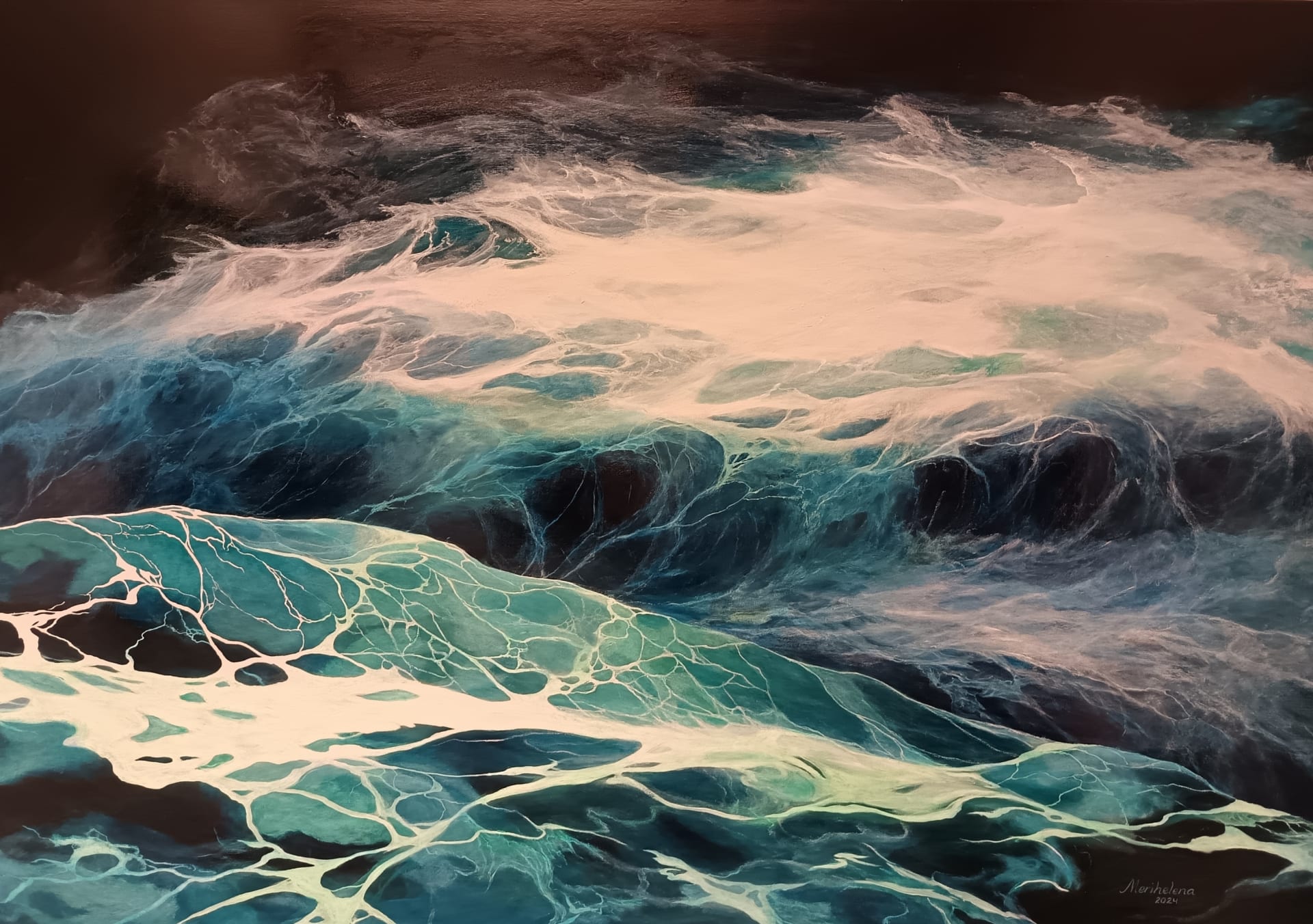 Muinainen Itämeri, öljy 2024, 137cm x 200cm