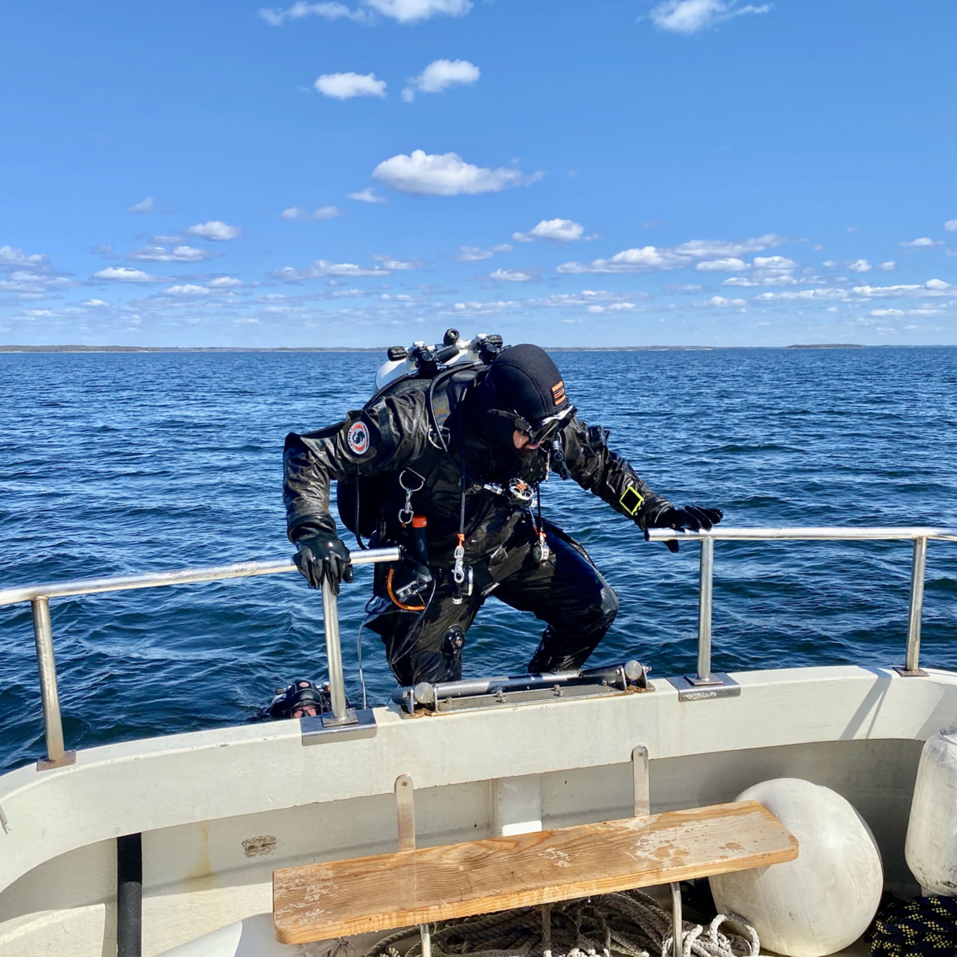 Diver on the ladder