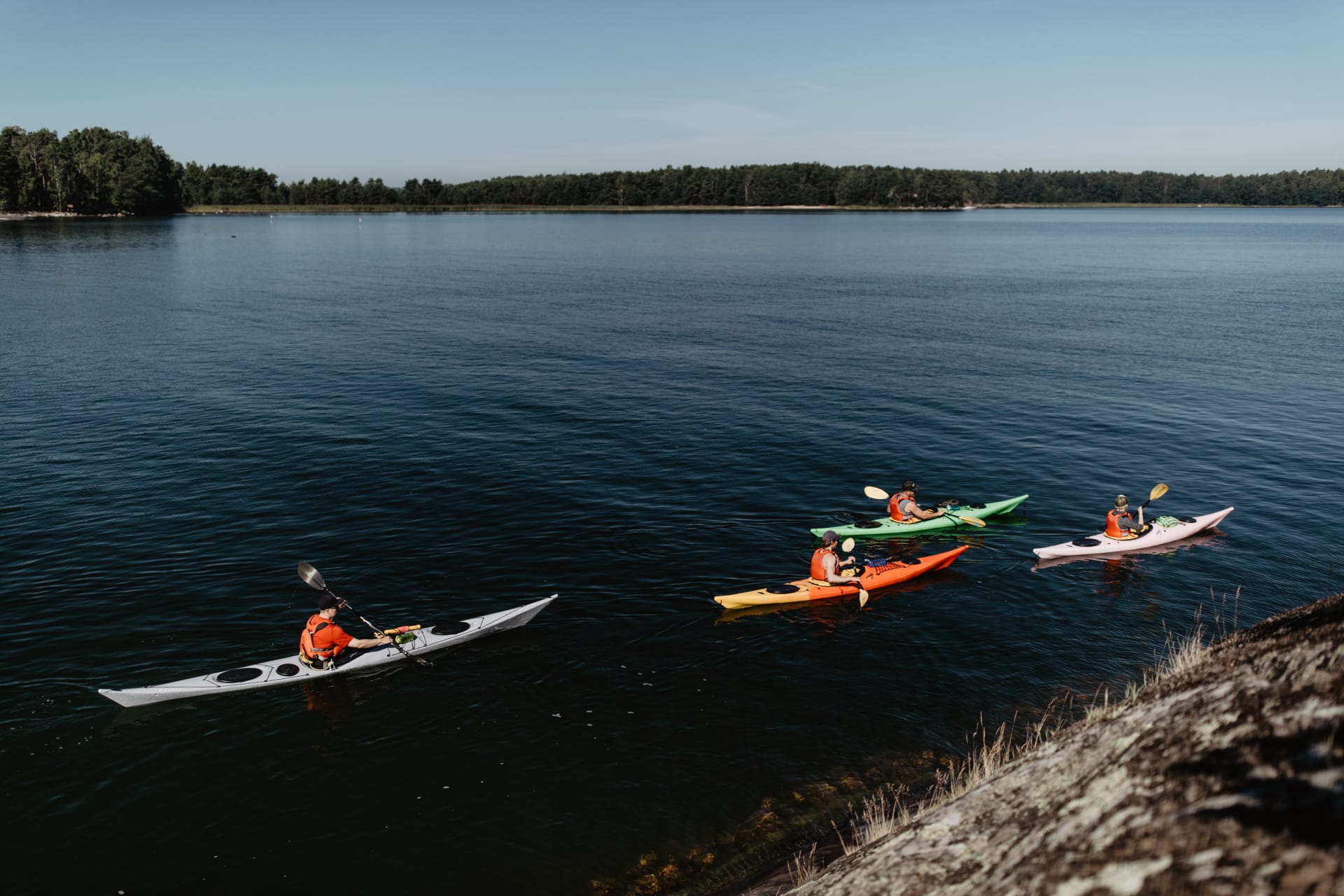 Group of kayakers in Eastern Helsinki archipelago