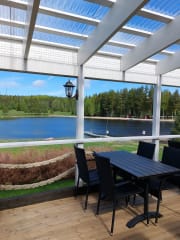 In the summer, it's nice to spend time on the restaurant's terrace and enjoy the beautiful view.