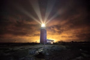Kylmäpihlaja lighthouse hotel by night