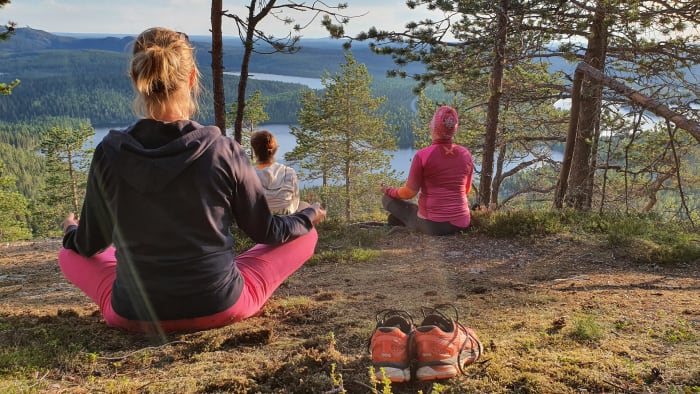 Forest yoga in Oulanka National Park