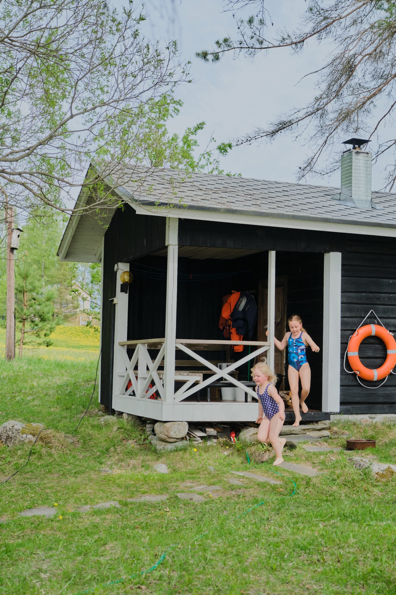 Traditional finnish sauna by the lake Saimaa, Puruvesi