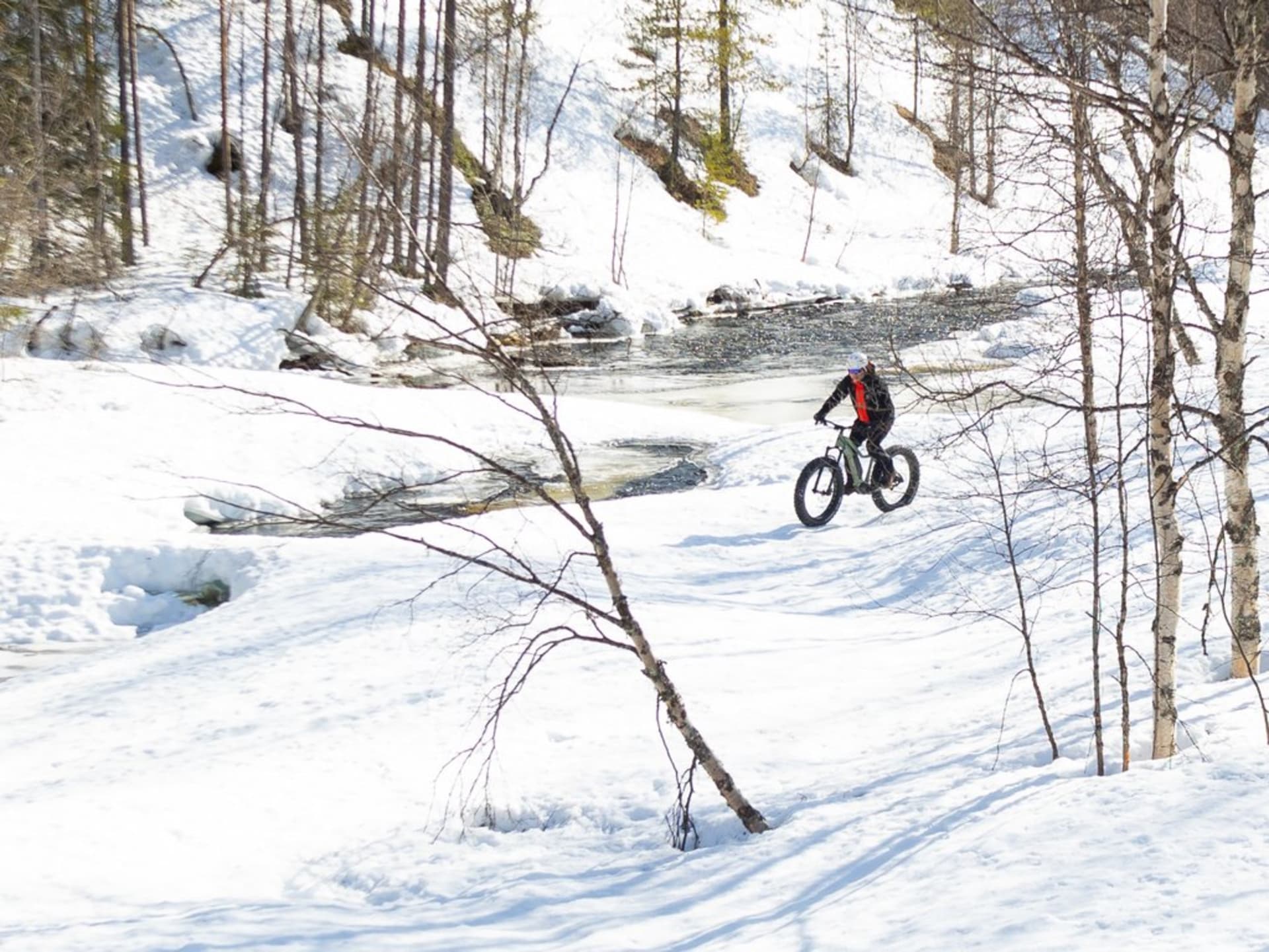 Winter biking in the off road