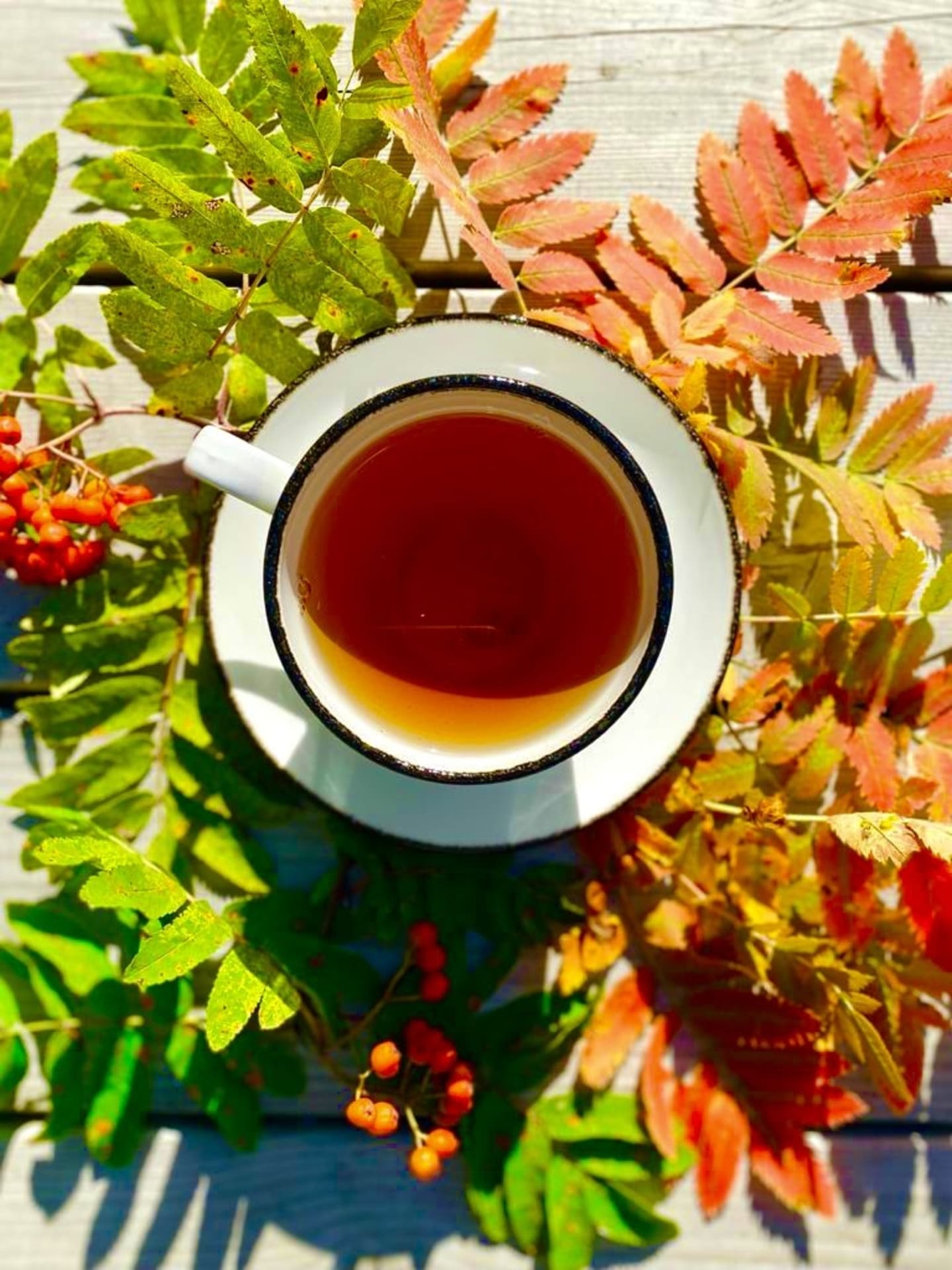 A cup of tea in Kirkkoharju Cáfe in Autumn time