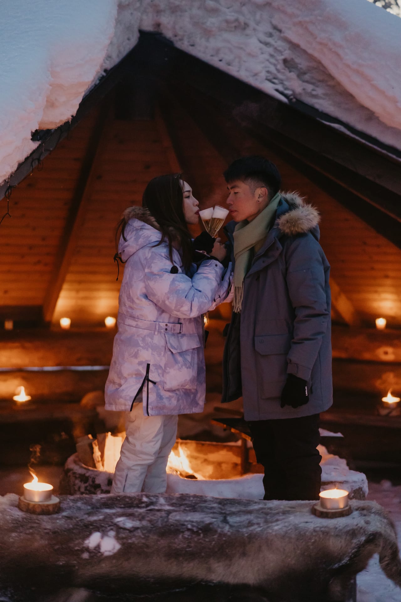 Lapland Simple Outdoor Wedding ceremony winter