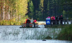 Crossing the water by a small ferry