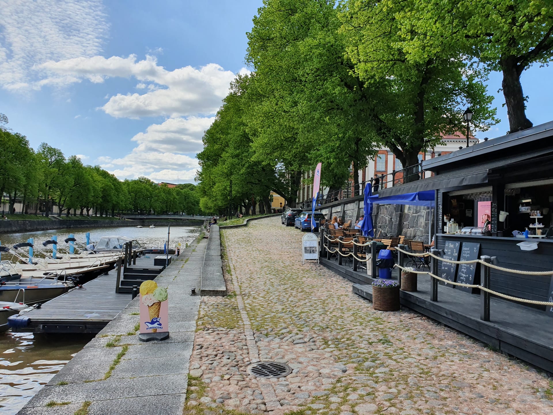 Låna Bar, Café & Boat Rental is located by the river