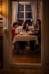 Joulujuhlafiilistä illalliselta