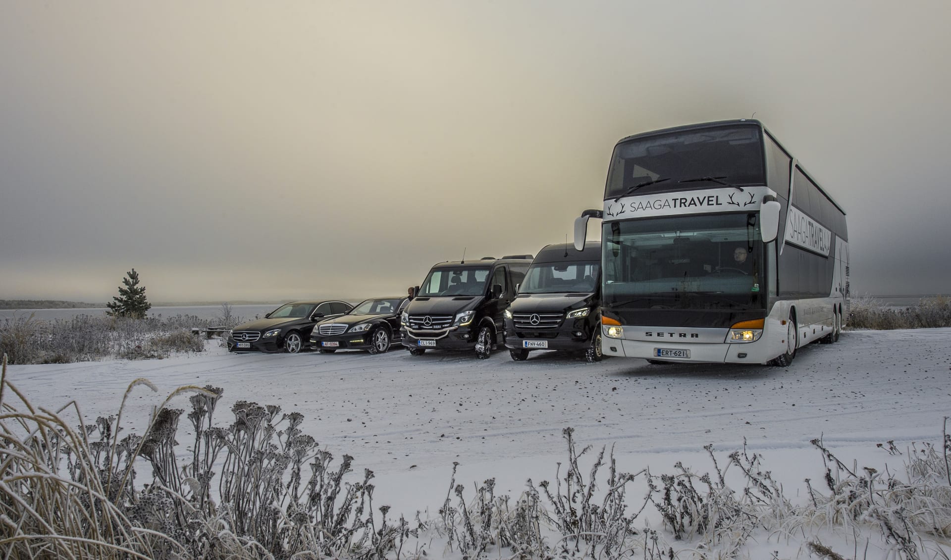 Saaga Travel fleet ranges from sedans and minibuses to large tourist buses and even a 79-seater double-decker.
