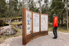 Info boards at Pyterlahti Granite Quarry
