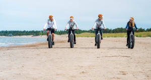 Cyclists on Yyteri Beach