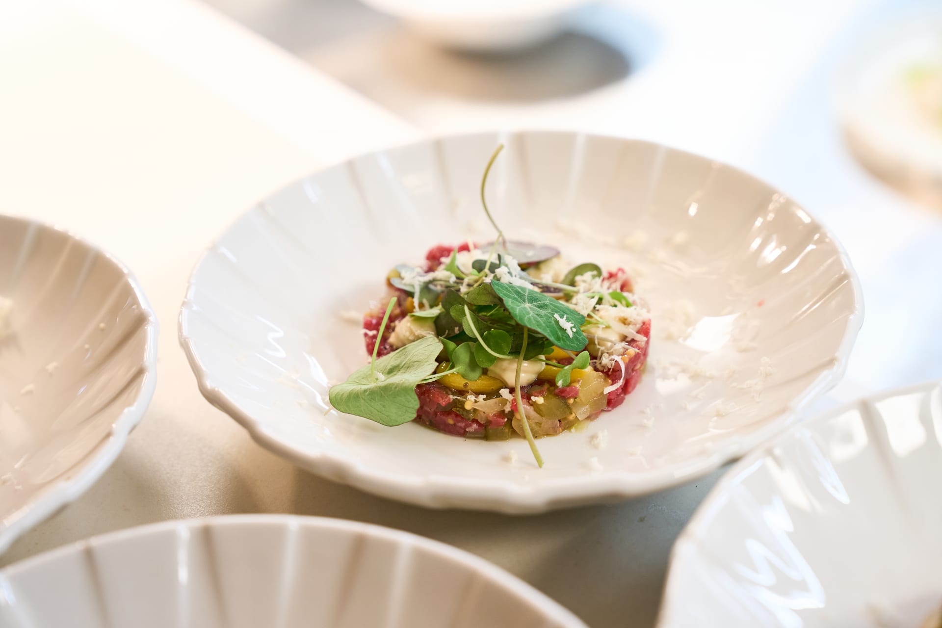 Ravintolan annos, härkä tartar Ravintolan annos, härkä tartar