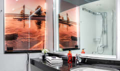 Classic room bathroom with decorative wall picture