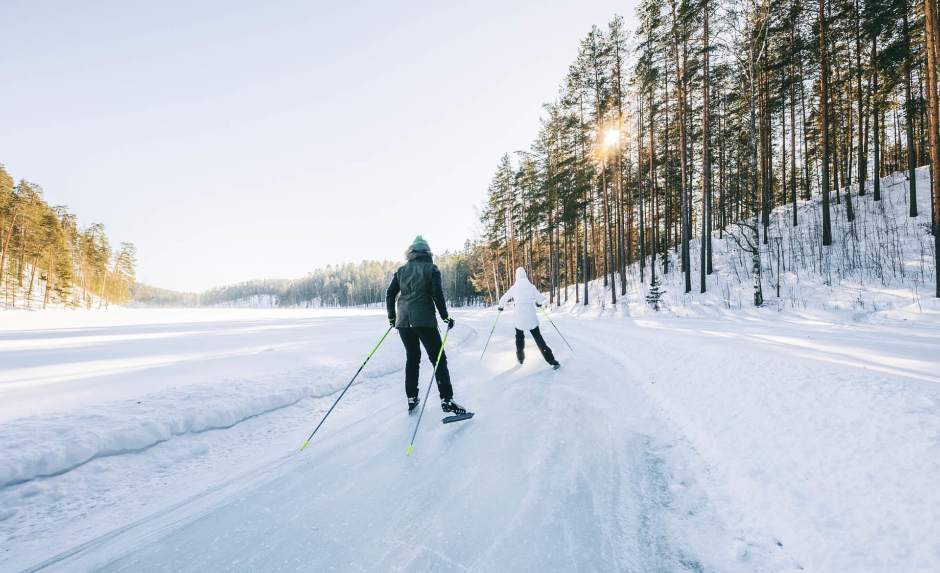 Skating in Valkialampi Pond